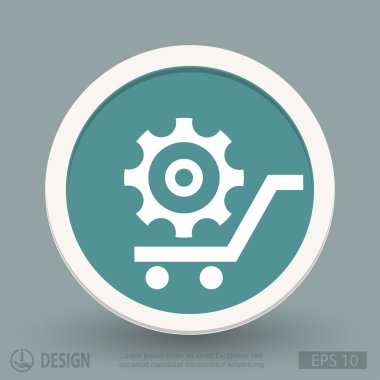 Alışveriş sepeti simgesini dişli