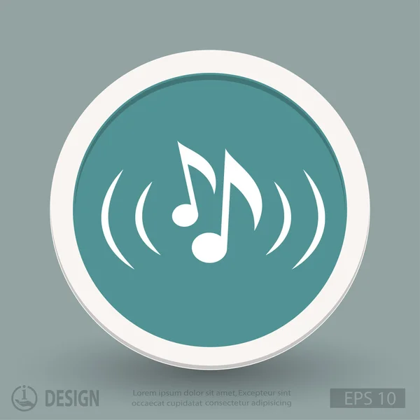 Notas de música ícone de design plano —  Vetores de Stock