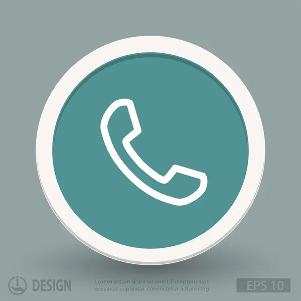 Telefon platt design ikonen — Stock vektor