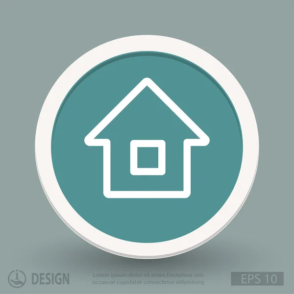 Casa icono de diseño plano — Vector de stock