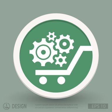 Alışveriş sepeti simgesini dişli