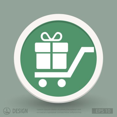 Alışveriş sepeti hediye simgesi ile