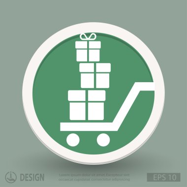 Alışveriş sepeti hediye simgesi ile