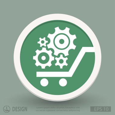 Alışveriş sepeti simgesini dişli