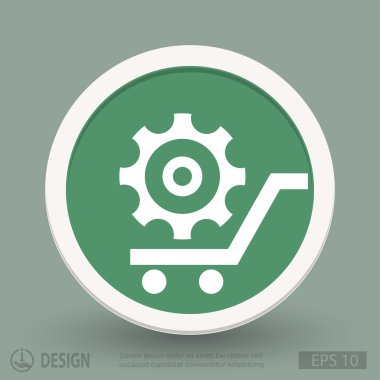 Alışveriş sepeti simgesini dişli