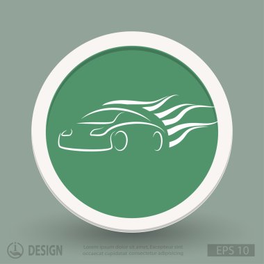 Arabayı düz tasarım simgesi