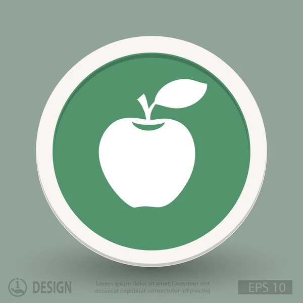 Plochý design ikona Apple — Stockový vektor