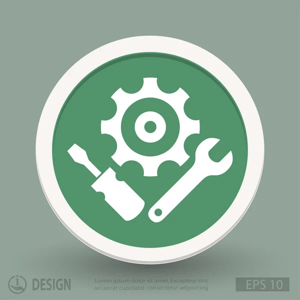 Gear with wrench and screwdriver icon — Stock Vector