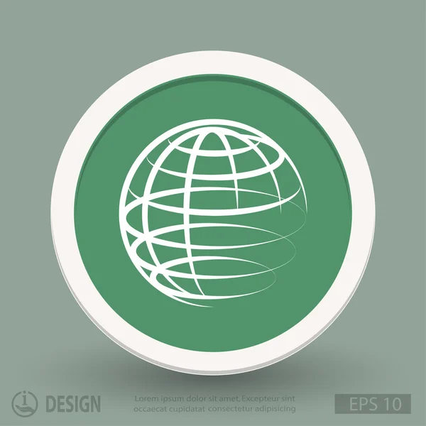 Wereldbol platte ontwerp icoon — Stockvector
