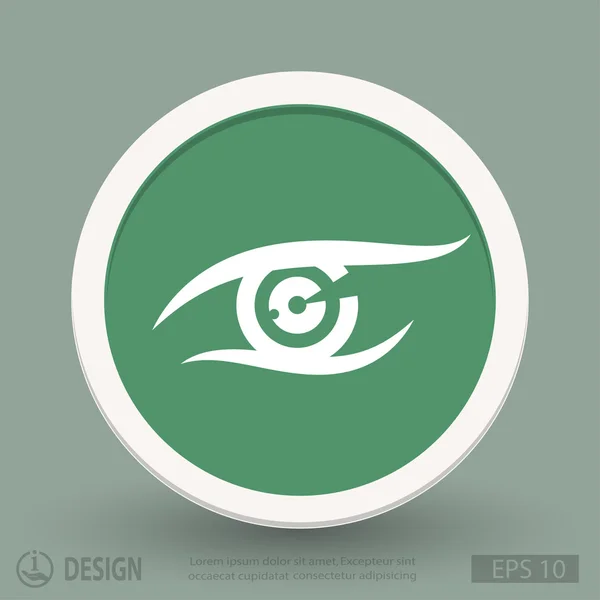 Ojo icono de diseño plano — Vector de stock