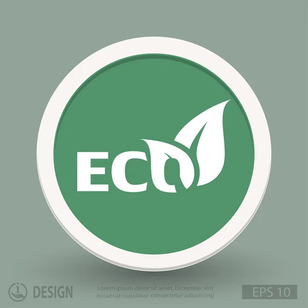 Eco plat ontwerp pictogram — Stockvector