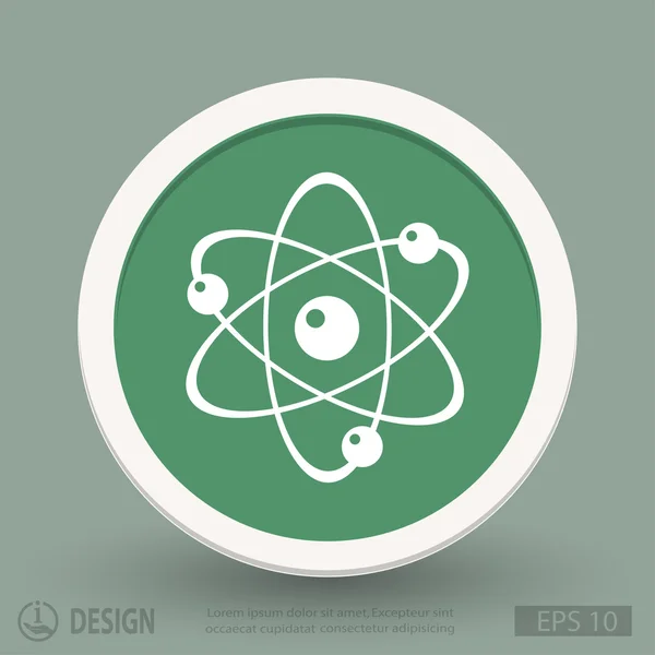 Atom flat design icon — Stock Vector