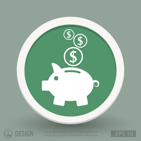 Varken moneybox plat ontwerp pictogram — Stockvector