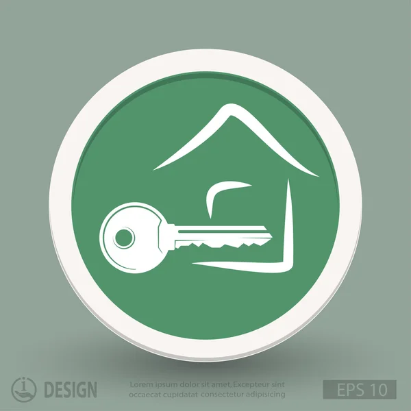 Ikona klíče a domu — Stockový vektor