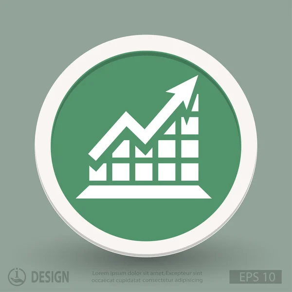 Grafiek platte ontwerp pictogram — Stockvector