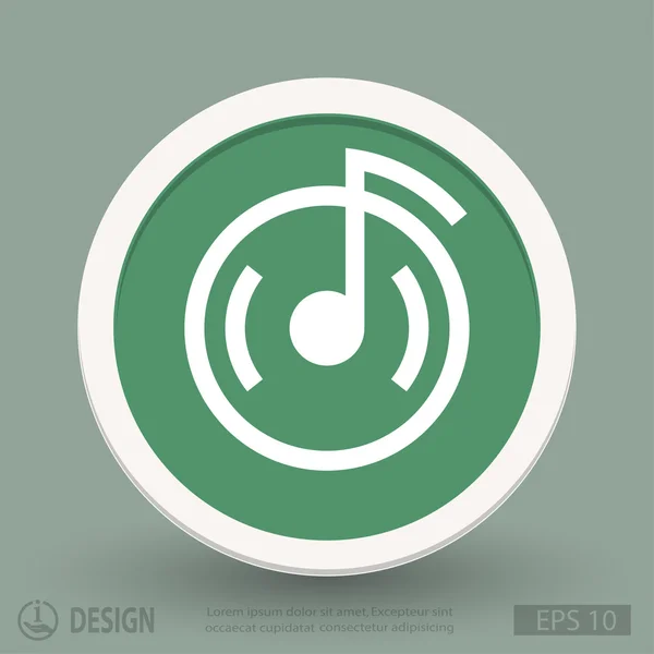 Musik Note flache Design-Ikone — Stockvektor