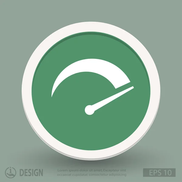 Snelheidsmeter platte ontwerp pictogram — Stockvector