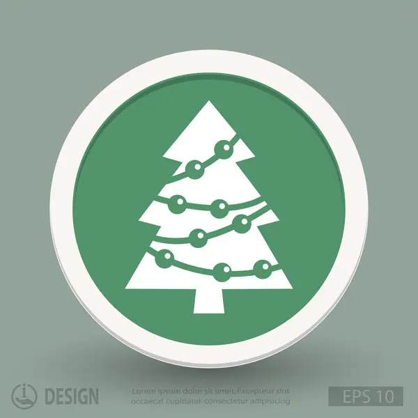 Kerstboom pictogram — Stockvector