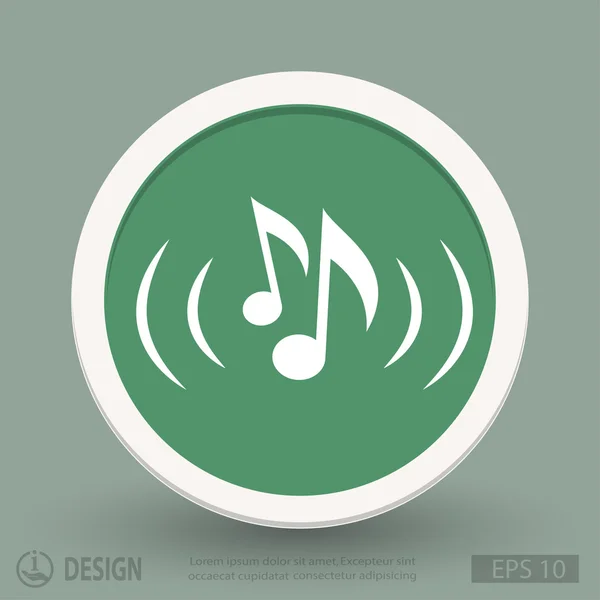 Music notes flat design icon — стоковый вектор