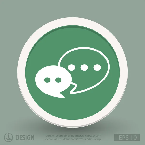 Message or chat flat design icon — Stock Vector