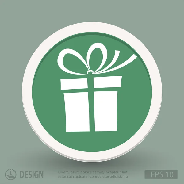 Cadeau platte ontwerp pictogram — Stockvector