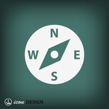 Pusula düz tasarım simgesi