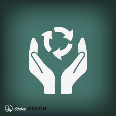 El ile geri dönüşüm işareti simgesi