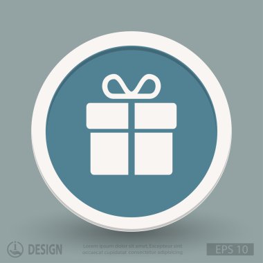 Hediye düz tasarım simgesi