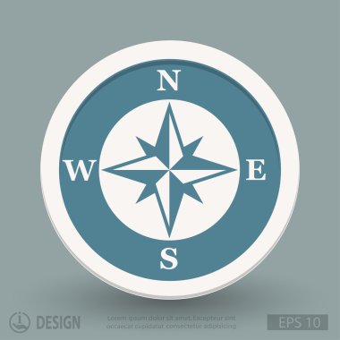 Pusula düz tasarım simgesi