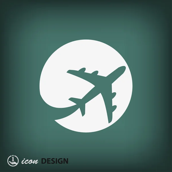Ícone de design plano de avião — Vetor de Stock