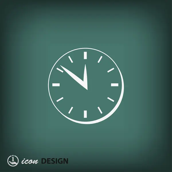 Horloge icône design plat — Image vectorielle