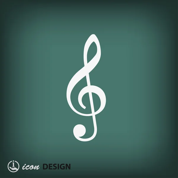 Clé de musique icône design plat — Image vectorielle