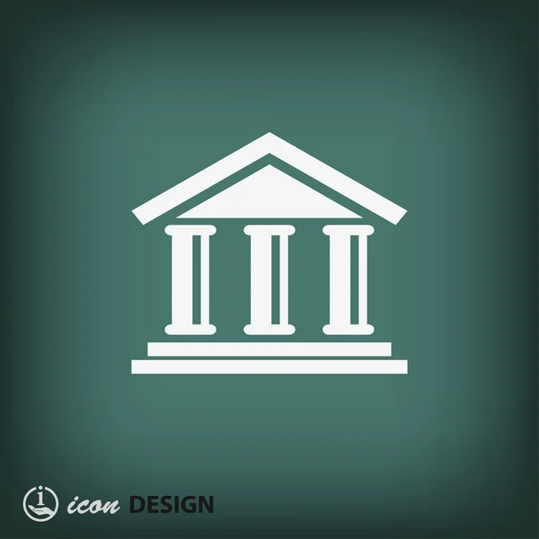 Banco icono de diseño plano — Vector de stock