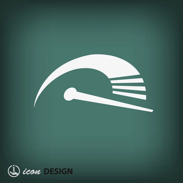 Indicateur de vitesse icône design plat — Image vectorielle