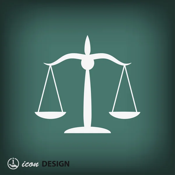 La giustizia bilancia l'icona del design piatto — Vettoriale Stock