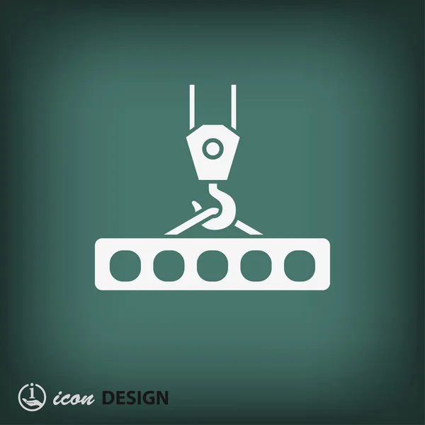 Grue crochet icône design plat — Image vectorielle