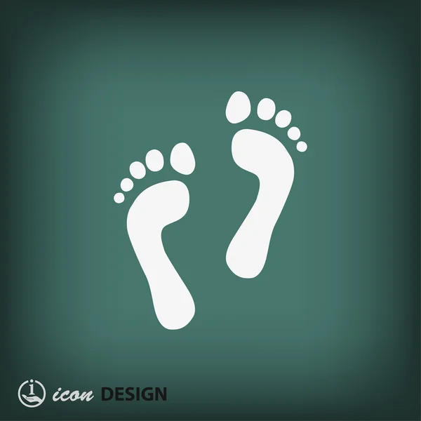脚印平面设计图标 — 图库矢量图片