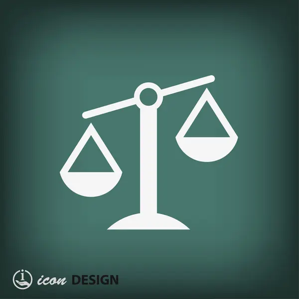 Justice scales flat design icon — Stock Vector