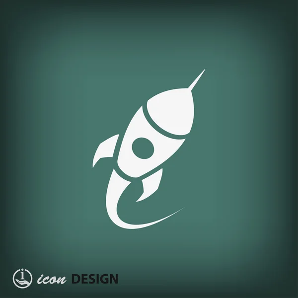 Rocket icono de diseño plano — Vector de stock