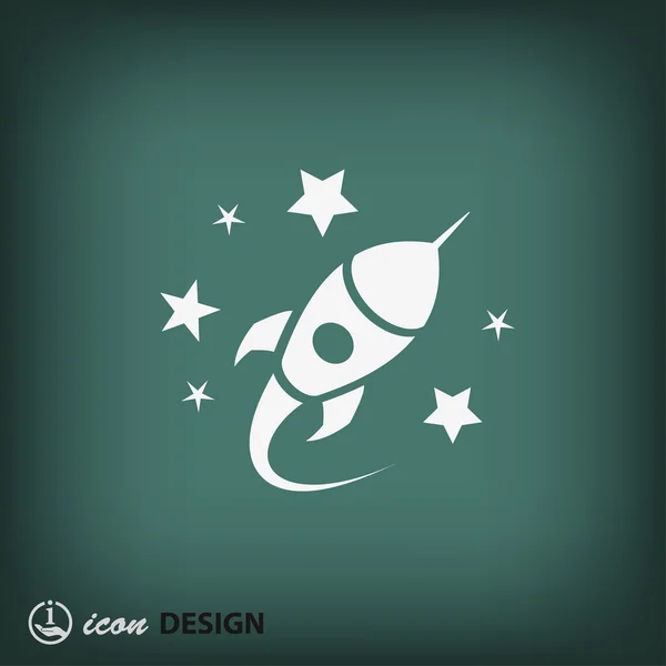 Rocket icono de diseño plano — Archivo Imágenes Vectoriales