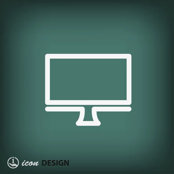 Plochý design ikony počítače — Stockový vektor