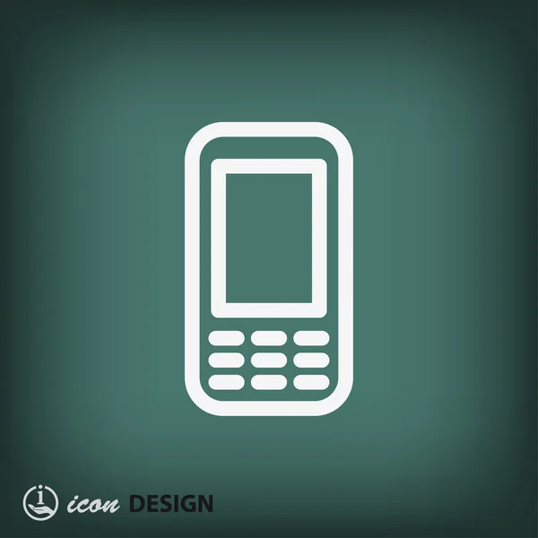 Icono de diseño plano del teléfono móvil — Vector de stock