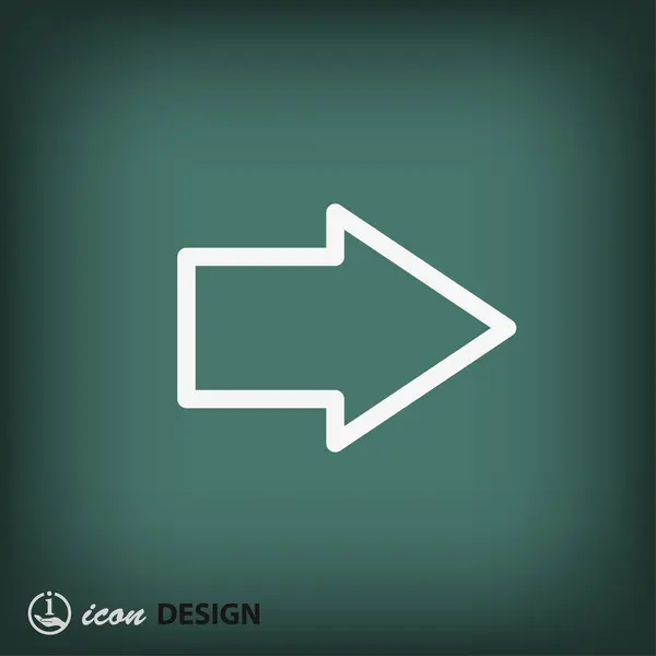 Flèche icône design plat — Image vectorielle