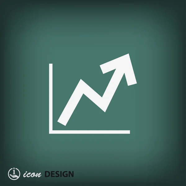 Graph flat design icon — Stock Vector
