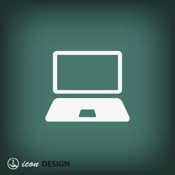 Icono de diseño plano de computadora — Archivo Imágenes Vectoriales