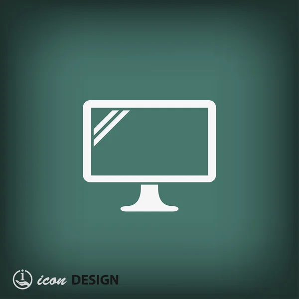 Ícone de design plano de computador — Vetor de Stock