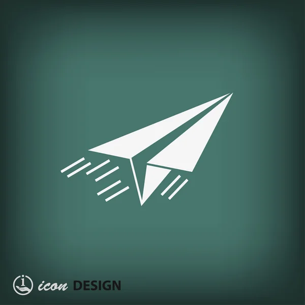 Icona di design piatto aereo di carta — Vettoriale Stock