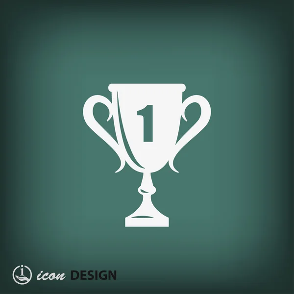 Champions cup flat design icon — Stock Vector