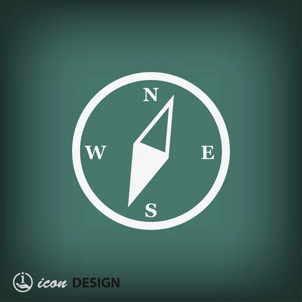 Compass flat design icon — Stock Vector