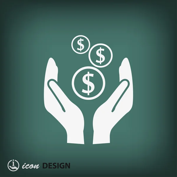 Money in hands flat design icon — Stock Vector